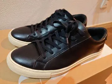 ReZARD 블랙 가죽 스니커즈 (밑창 화이트) 히카루