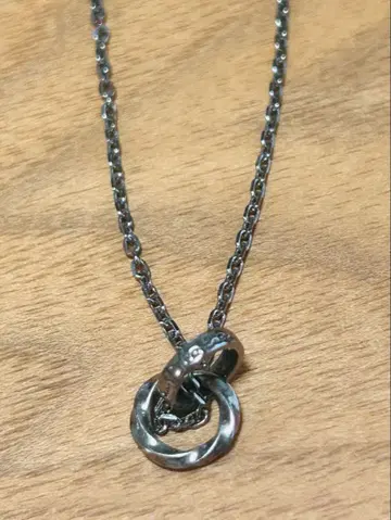 실버 이중 반지 디자인 목걸이