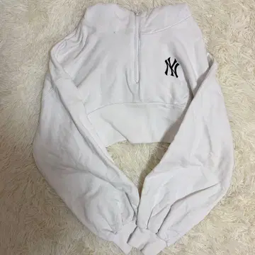 MLB 자수 로고 숏 집업 후드티 여성용