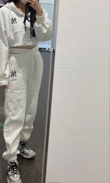 MLB 자수 로고 숏 집업 후드티 여성용