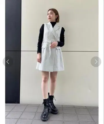 슬리브리스 자켓 미니 원피스