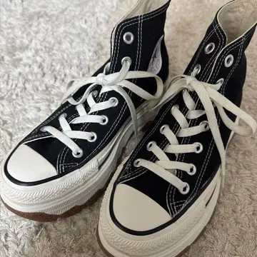 ALL STAR 블랙 하이컷 통굽 스니커즈 23.5