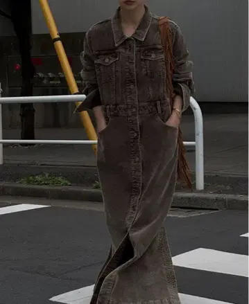 AMERI I LINE CORDUROY SHIRT DRESS