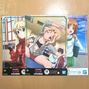 제일복권 걸즈 앤 판처 클리어 포스터 케이 다즐링 니시즈미 미호 세트