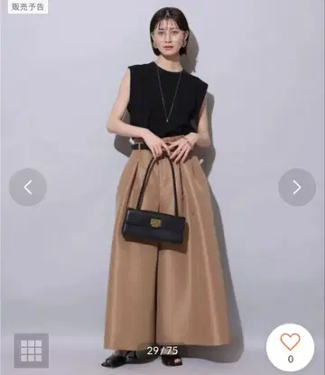 새상품 Arpege story 드레스 팬츠 카멜 계열 사이즈 1