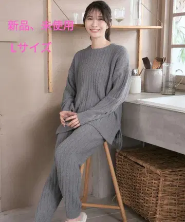 에메필 리브 편직 그레이 룸웨어 세트