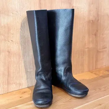 koos 블랙 가죽 롱 부츠