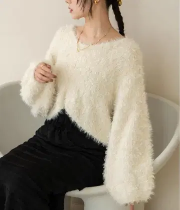 튤 리본 페더 니트 hinari