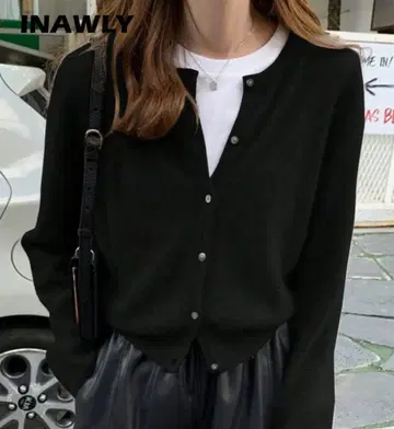 블랙 니트 가디건