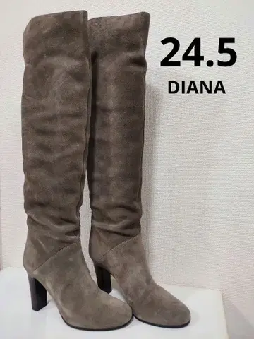 다이애나 DIANA 천연 가죽 스웨이드 니하이 롱 부츠