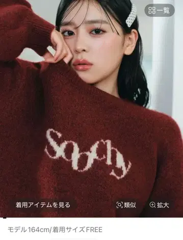 Soochy 버건디 스웨터 FREE 사이즈