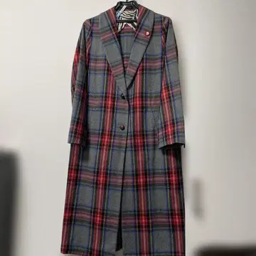 덥스타 더블 버튼 체크 코트