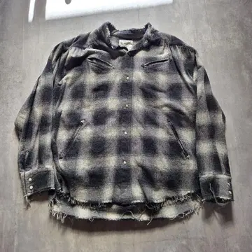 FACCIES 옴브레 체크 플란넬 셔츠 웨스턴 셔츠