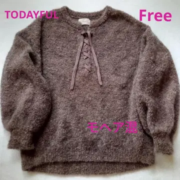 [투데이풀] 모헤어 혼방*리본 디자인 소프트 내추럴 니트 F