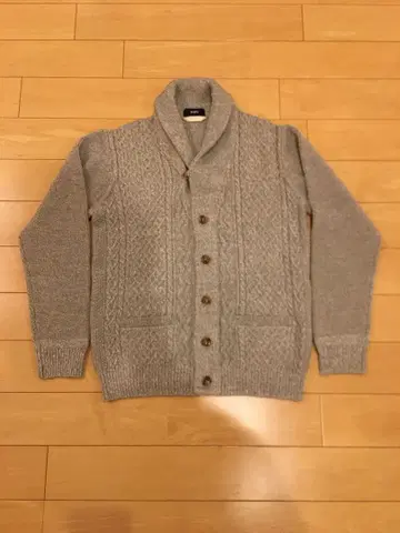 [미사용 새상품] SHIPS 워셔블 니트 가디건 베이지 숄카라