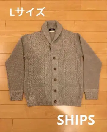 [미사용 새상품] SHIPS 워셔블 니트 가디건 베이지 숄카라