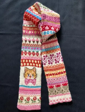 손뜨개질 머플러 고양이 씨