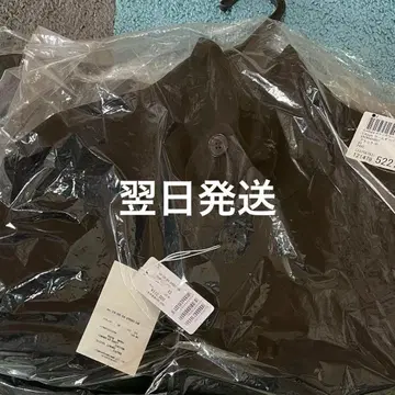 미사용 새상품 CABaN 울 개버딘 스탠드 카라 코트 블랙