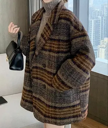 울 혼방 더블 브레스트 자켓 S 사이즈