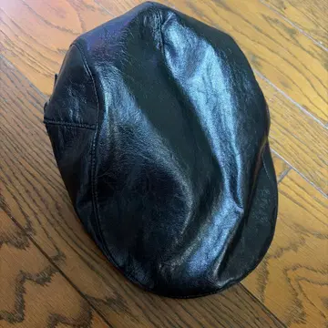 블랙 가죽 헌팅 모자