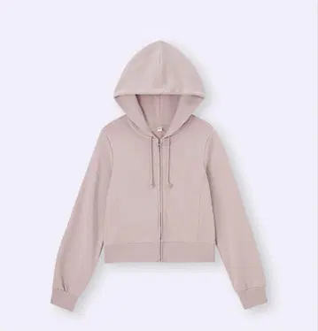 GU 맨투맨 풀 집업 후드티 핑크