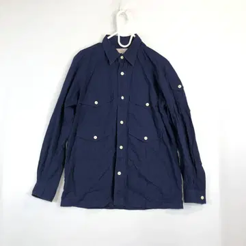 하버사첼 긴팔 버튼 셔츠 네이비 계열 멀티 포켓 871540 M