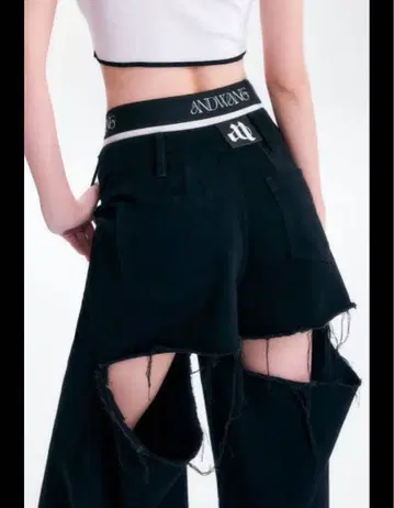 andwang back cutout denim pants S