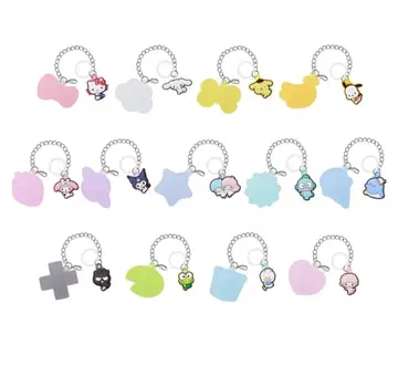 산리오 더블 참 구미 우산 엄브렐라 마커 참 키링