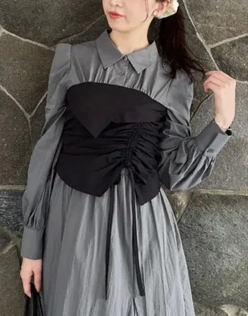 택 포함 새상품 더즈린 개더 셔츠 볼륨 원피스 M 사이즈