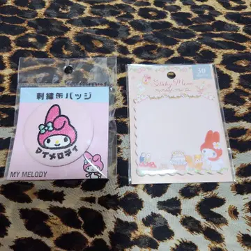 마이멜로디 자수 캔뱃지 & 메모패드 세트