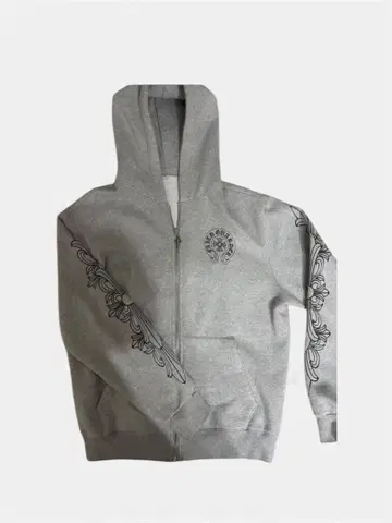 그레이 집업 후드티 로고 디자인