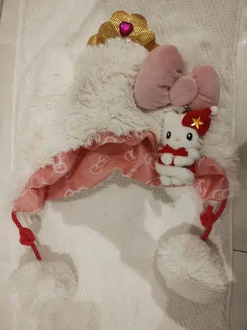 헬로키티 키티 봉제 인형 포함 모자 햇 퍼