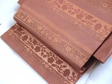 직조 오비 (가로줄 당화문) 순수 실크 새상품급