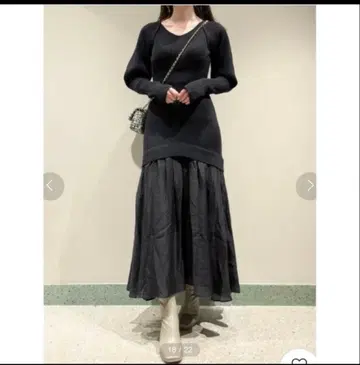 SNIDEL snidel 오간자 스커트 도킹 니트 원피스