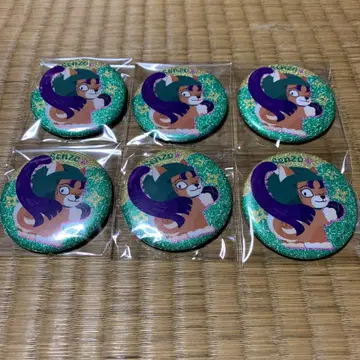 닌타마 란타로 동물 포즈 타치바나 센조 캔뱃지 6개 세트