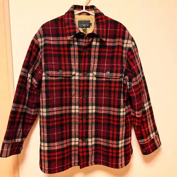 J.CREW 보아 안감, 체크 무늬 아우터 90s 구제 의류