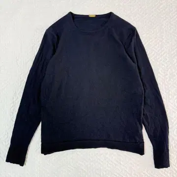 뮤즈 MUSE 울 100% 니트 네이비 38 일본제 심플 고급