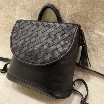 IBIZA 이비자 백팩 블랙 올 가죽 뜨개질