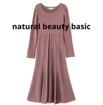 [ 새상품급 ] 내추럴 뷰티 베이직 새틴 도킹 니트 원피스 M