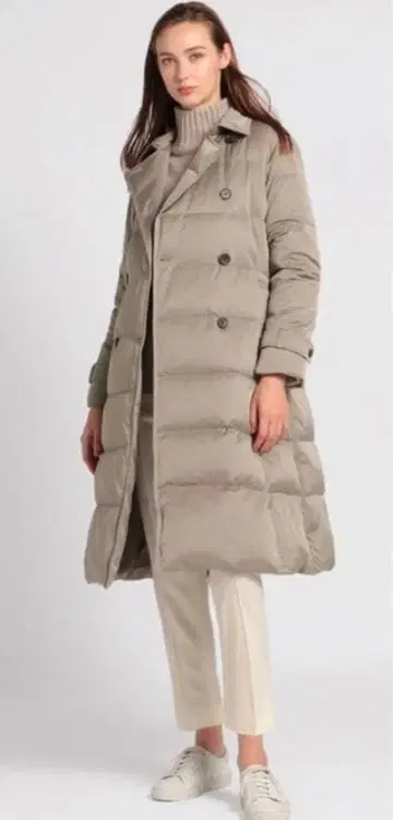 띠어리 럭스 트렌치 다운 코트 미사용 38 그레이지