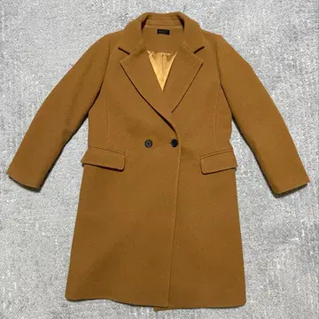 카멜 더블 브레스트 코트