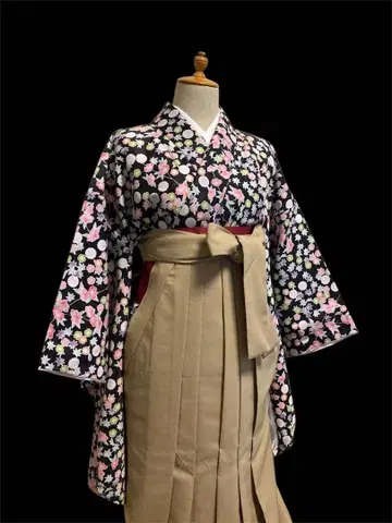 미사용 니샤쿠소데 기모노 (하카마용 짧은) 졸업식용 기모노 단품