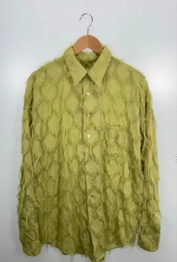 seyto 텍스처 긴팔 셔츠 옐로우 그린