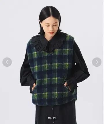 BEAMS BOY 자카드 보아 풀오버 베스트