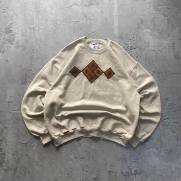 90's~ 저지 USA 구제 의류 나뭇잎 패턴 자수 맨투맨 트레이닝복 L