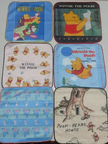 곰돌이 푸 손수건 묶음 판매 6장 세트