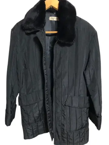 엘레강트 퍼 카라 부착 패딩 자켓 ( 블랙 )