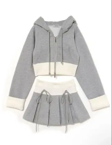 bubbles 바이컬러 맨투맨 셋업 그레이