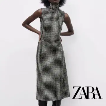ZARA 자라 깅엄 니트 원피스 롱 원피스 트위드 드레스