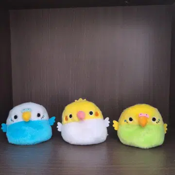 산에이 무역 새알 잉꼬 봉제 인형 3종 세트